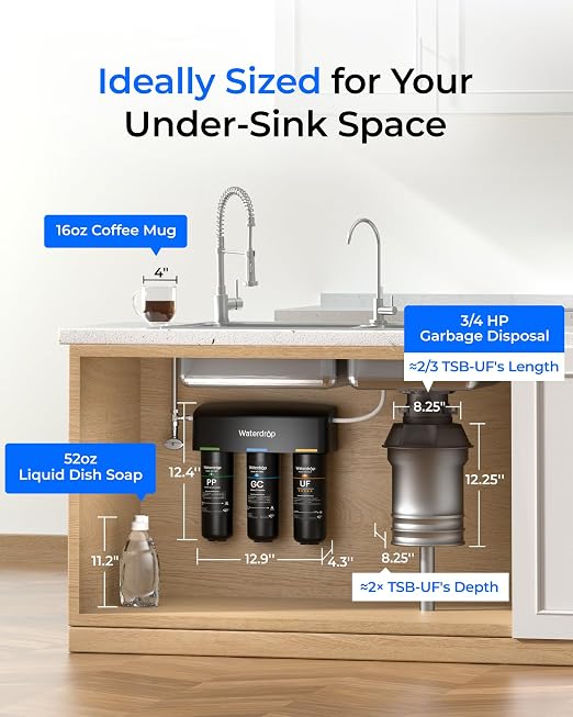 Waterdrop TSB-UF 0.01 μm Ultra Filtration Under Sink Water Filter System | - Image 8