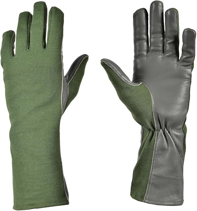 Nomex Flight Gloves, Leather Work Gloves for Men, Soft Durable Sheep Skin Leather Driving, Flying, Gardening Hunting Gloves