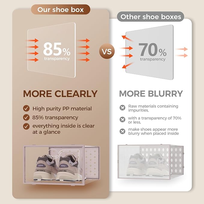 Pinkpum 15 Pack X-Large Shoe Storage Boxes, Shoe Organizer Clear Stackable - Image 7