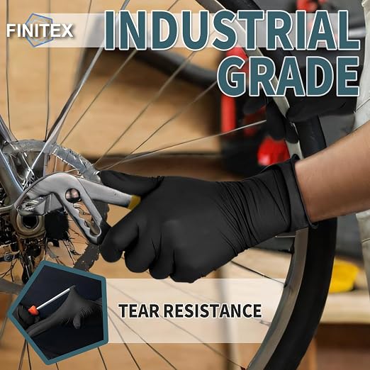 FINITEX - Black Nitrile Disposable Gloves, Powder/Latex-Free, Medical Exam 100 - Image 7