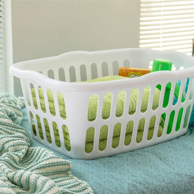 Sterilite Rectangular Laundry Basket, Plastic Clothes Hamper - Image 4