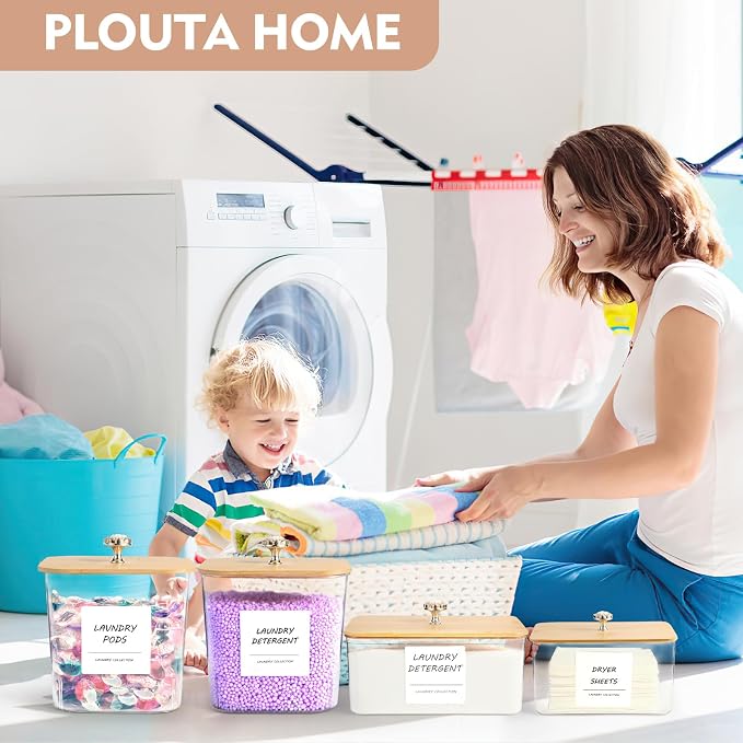 4 Pack Laundry Room Organization Storage Containers, Plastic Clear Laundry Pods - Image 5
