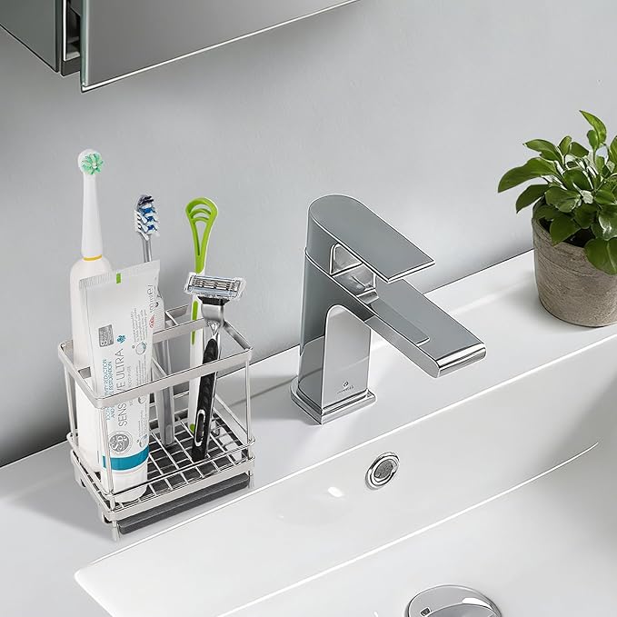 Electric Toothbrush Holders for Bathrooms Toothpaste Organizer, Sliver | Carbon - Image 2