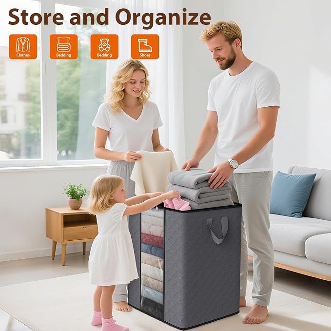 SpaceWhisper 3 Pack 100L Clothes Storage, Foldable Storage Bags, - Image 4