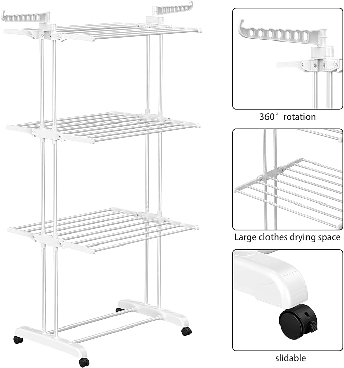 HOMIDEC Clothes Drying Rack, 4-Tier Foldable Drying Rack Clothing | Foldable - Image 5