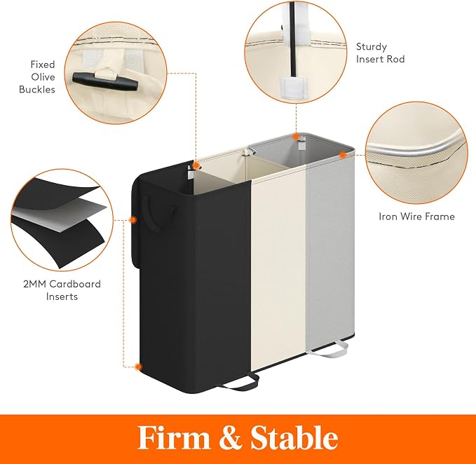 Lifewit Laundry Hamper with Lid, Removable Laundry Bags - Image 3