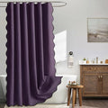 MIULEE 72"x84" Extra Long Scalloped Linen Shower Curtain Purple by MIULEE