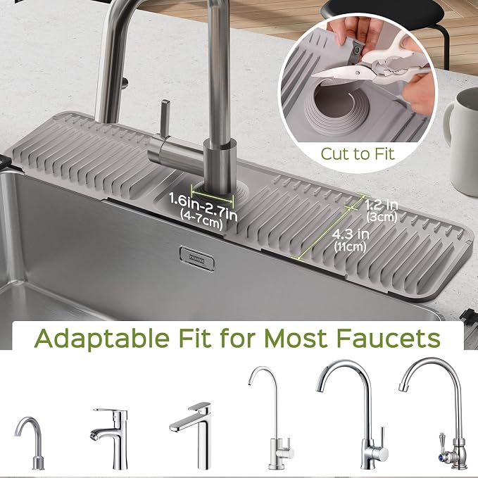 24 Inch Silicone Faucet Mat for Kitchen Sink Splash Guard – 2025 Upgraded - Image 6
