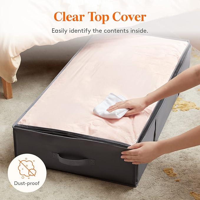 Lifewit 95L 8 Pack Under Bed Storage Containers, Large Capacity Blanket Storage - Image 5
