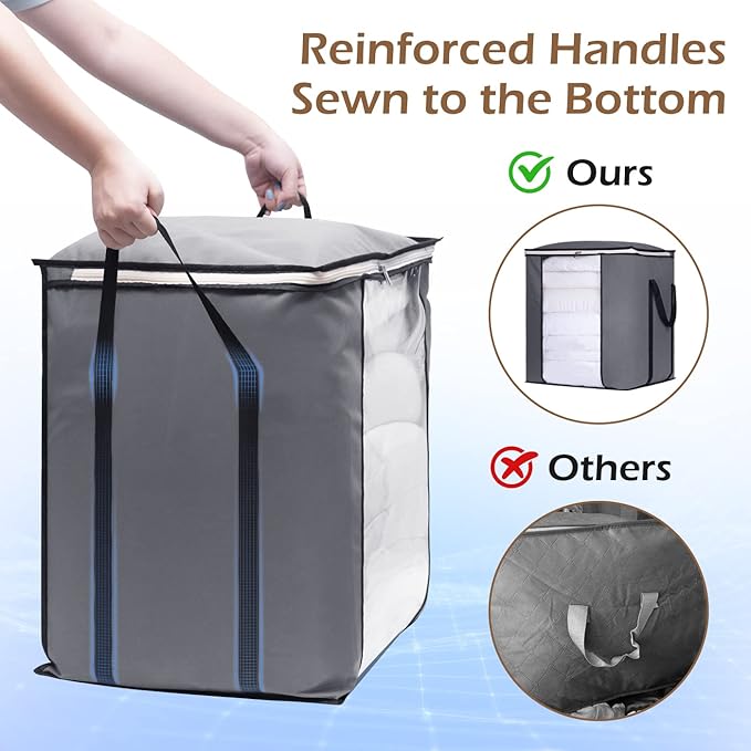 SLEEPING LAMB 120L Extra Large Blanket Storage Bags Breathable Clothes Storage - Image 3