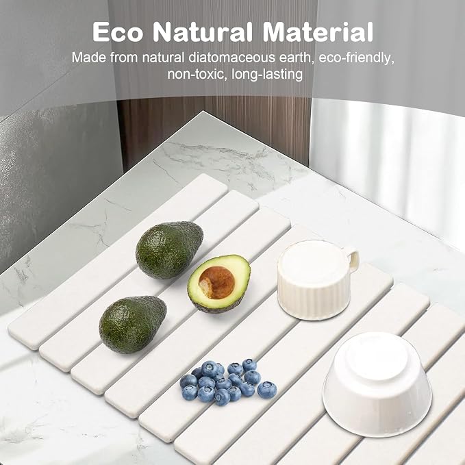 Large Stone Dish Drying Mats for Kitchen Counter, Collapsible Quick-Dry - Image 5