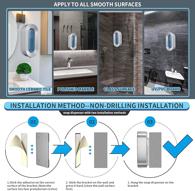Automatic Soap Dispenser Touchless, Haiaoxonr 700ml Wall Mounted soap Dispenser - Image 6