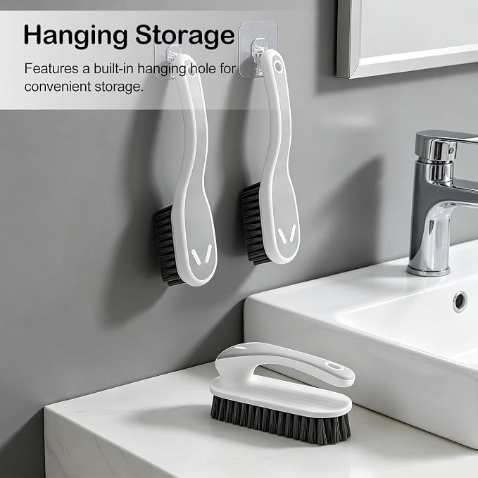 SetSail Soft Bristle Scrub Cleaning Brush 3 Pack Laundry Brush Gray White | - Image 6