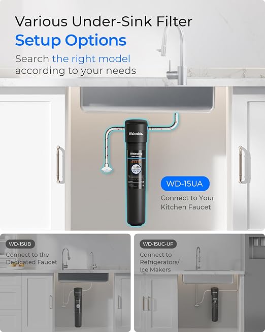 Waterdrop 15UA Under Sink Water Filter System, 19000 Gallons, 2 Years | Reduces - Image 6