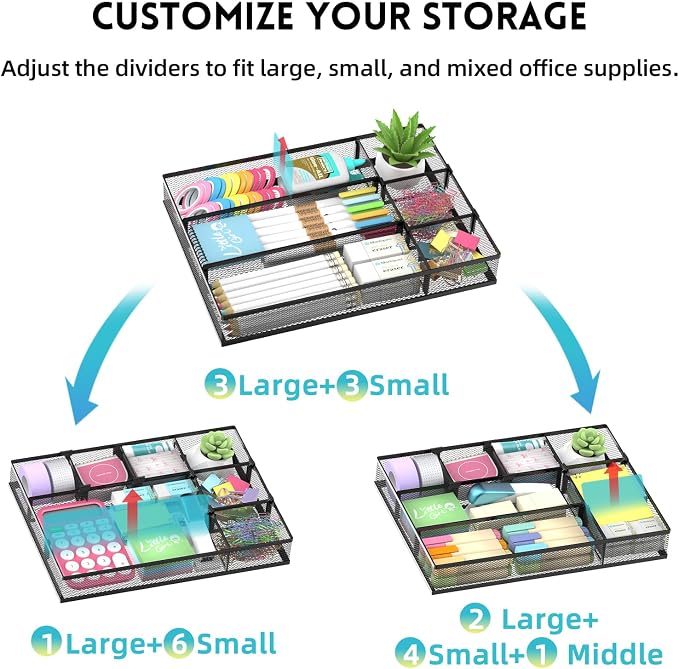 SUPEASY 2 Pack Desk Drawer Organizer - Image 4