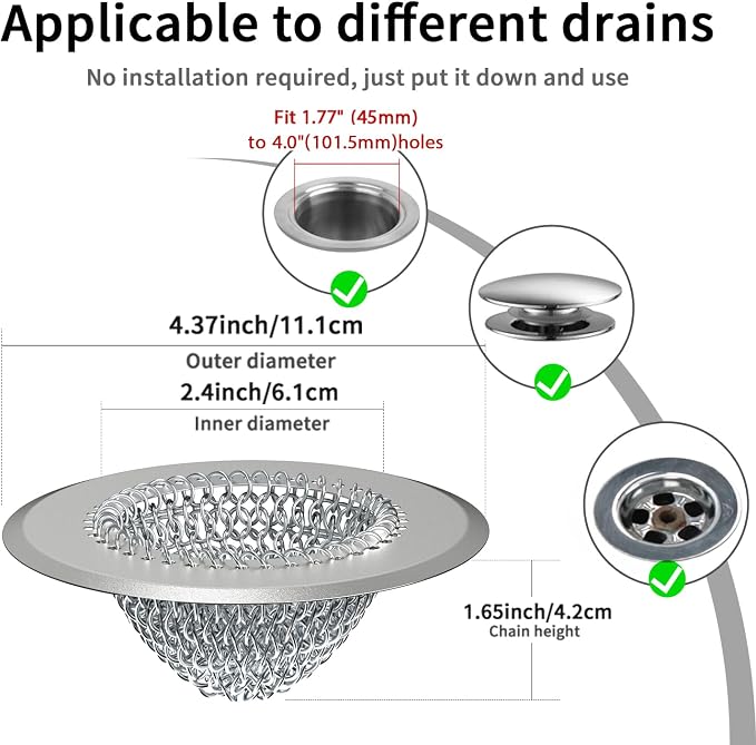 TRAPMATE Hair Catcher Shower Drain, Prevent Clogging Bathtub Drain Hair Catcher - Image 2