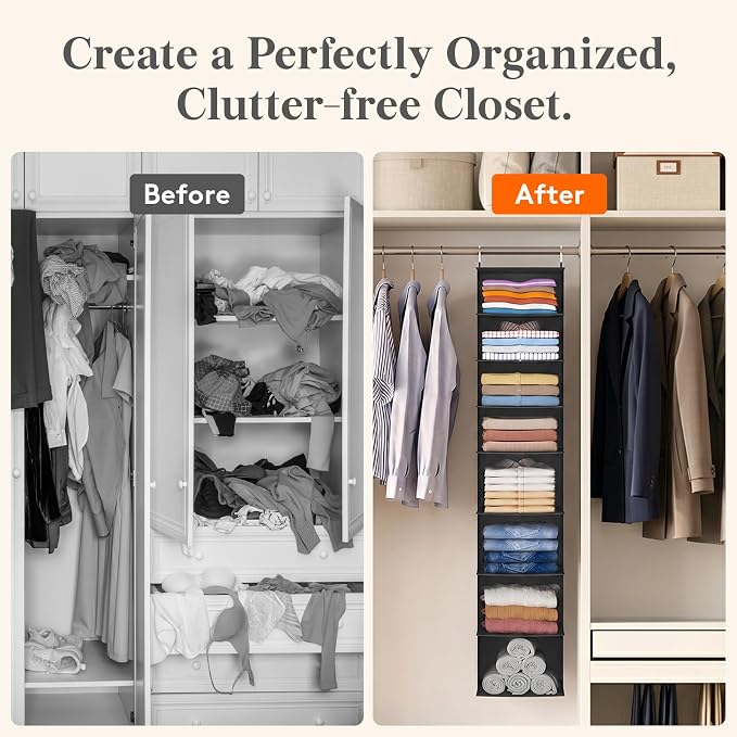 Lifewit 8 Tier Hanging Portable Closet Storage Organizer - Image 7