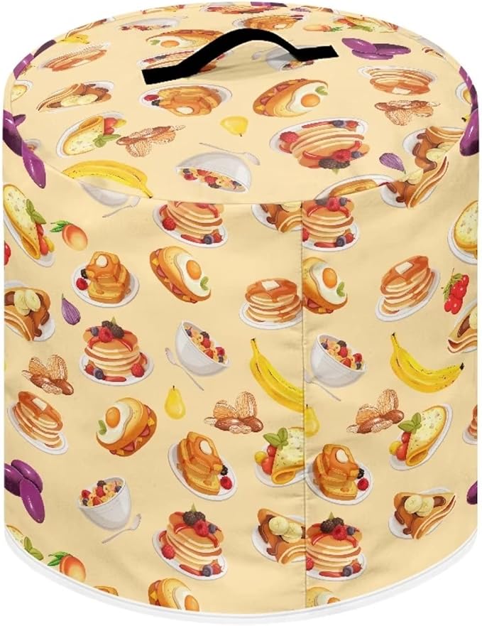 Cute Food Pattern Kitchen Appliance Cover for 8 qt Pressure Cooker,Small Appliance Dust Cover for Electric Pressure Cooker/Air Fryer/Rice Cooker/Steamer/Toaster/Oven,Washable