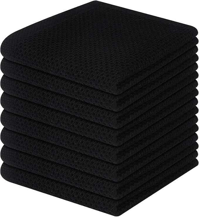 Homaxy 100% Cotton Waffle Weave Kitchen Dish Cloths 8-Pack, Ultra Soft by Homaxy