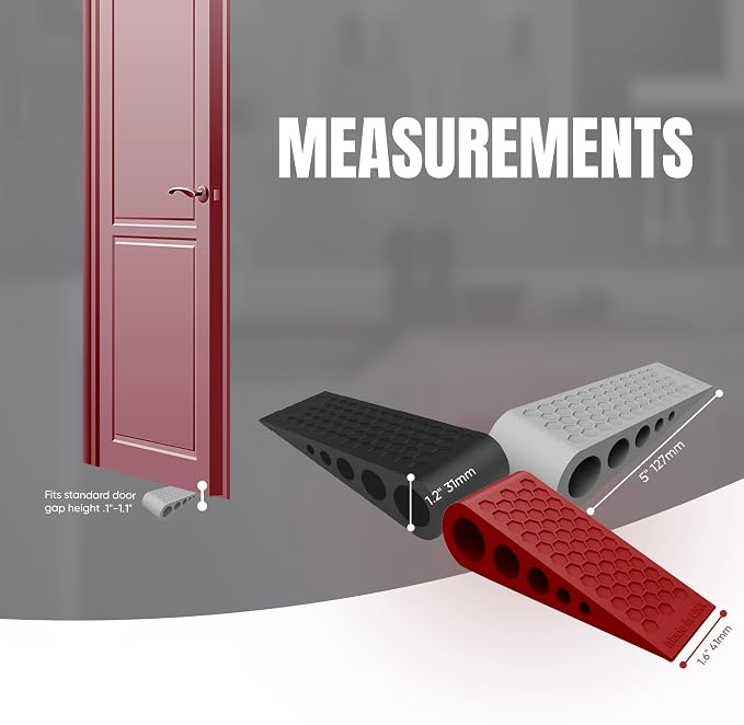 Door Stoppers for Bottom of Door Premium Floor Rubber Door Stop Wedge Made in - Image 3