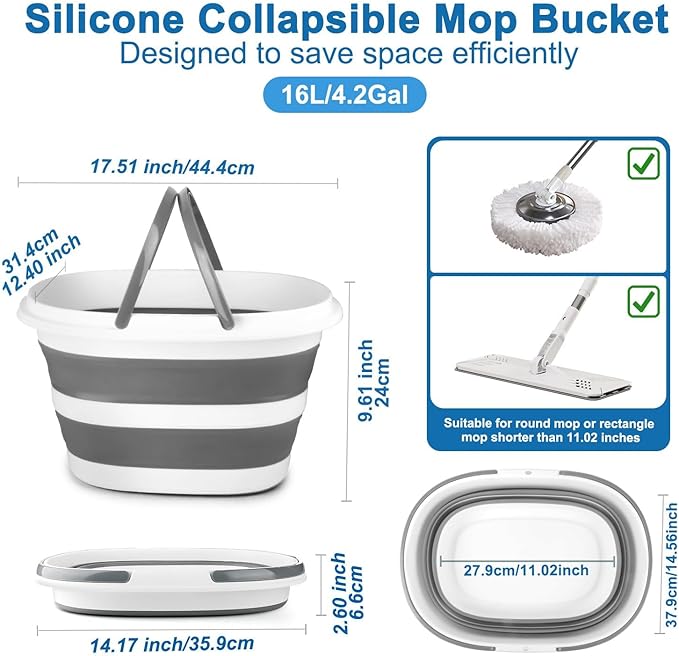 Collapsible Mop Bucket with Handle - Image 2