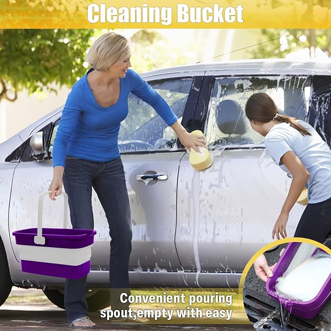 Collapsible Bucket with Handle for Mop Windows Cleaning, 3 Gallon - Image 5