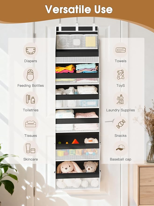 2 Pack Over the Door Organizer, Heavy-Duty 6-Shelf Hanging Storage - Image 8