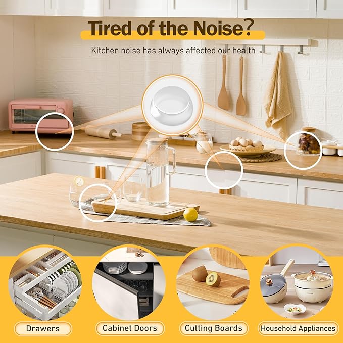 Silicone 160 Pcs Cabinet Door Bumpers Round, 1/2" Diameter Self Adhesive Clear Cupboard Door Drawer Bumpers for Kitchen Cabinets Cutting Boards Picture Frames