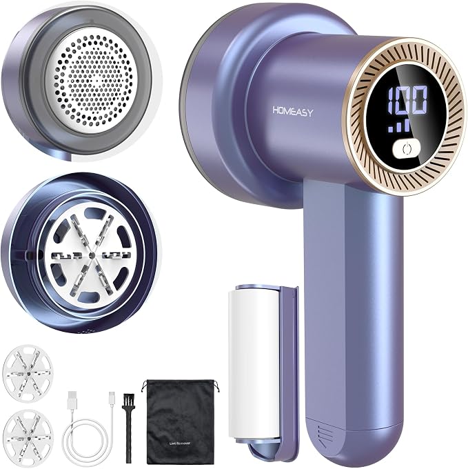 HOMEASY Fabric Shaver, Rechargeable Lint Remover by HOMEASY