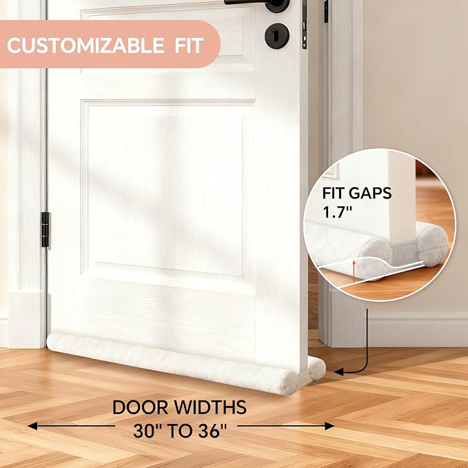New Velvet Door Draft Stoppers for Bottom of Door, Bottom Door Gap Filler & Seal - Image 3