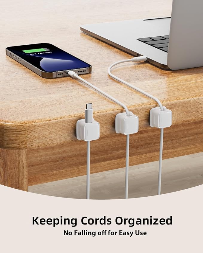 Cord Organizer, Magnetic Cable Clips, Under Desk Management, 9 Pack, Strong - Image 2