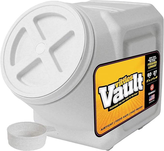 Vittles Vault Traditional Dog and Cat Food Container + Scoop, 60lbs | BPA Free by Gamma2