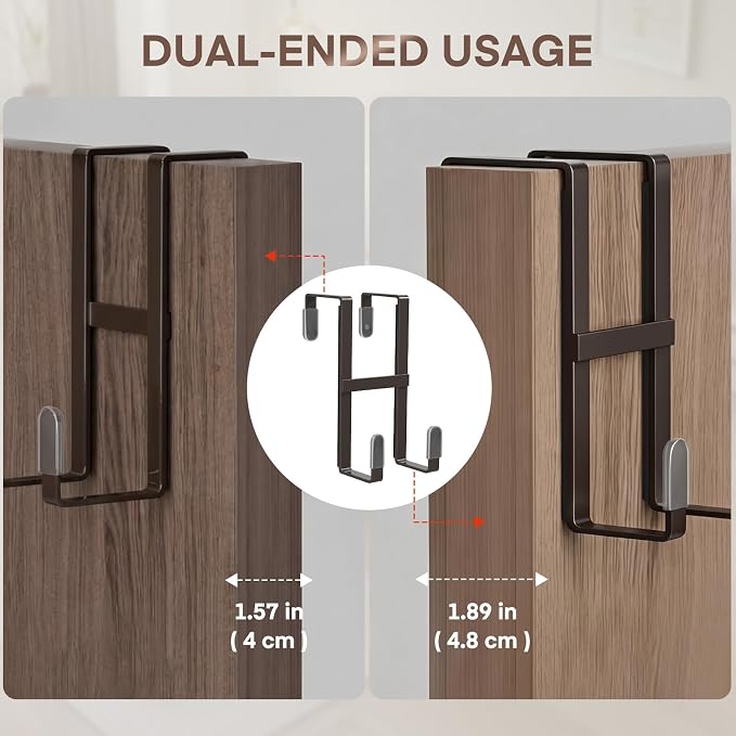 FYY 2 Packs Over The Door Hooks, Double Sided Door Hanger Hook - Image 2