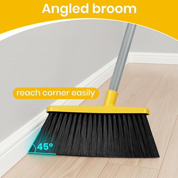 Stand Up Dustpan and Broom Set 50” Long Handle Broom - Image 7