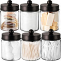 Amolliar Acrylic Apothecary Jar Bathroom Qtip Holder Bronze 6 Pack by Amolliar