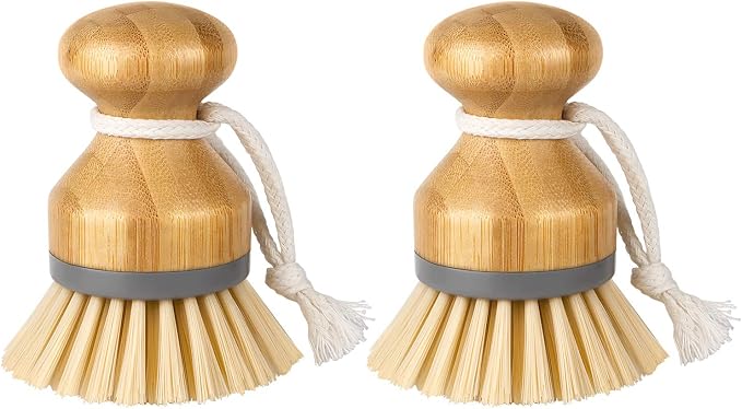 MR.SIGA Bamboo Palm Brush, Dish Scrub Brush, Bamboo Dish Brush, kitchen sink by MRSIGA