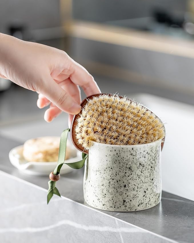 Zoeeker Sponge Holder for Kitchen Sink, Ceramic Dish Sponge Drying Rack - Image 7