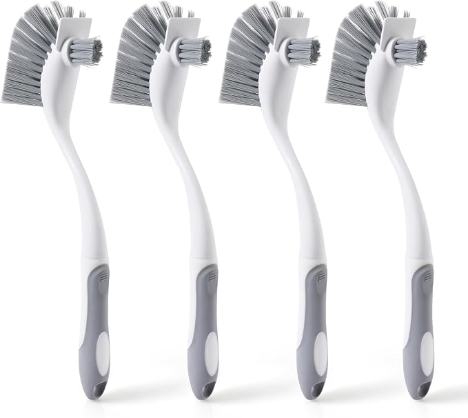 4 Pack Heavy-Duty Dish Scrub Brushes by CLEANHOME