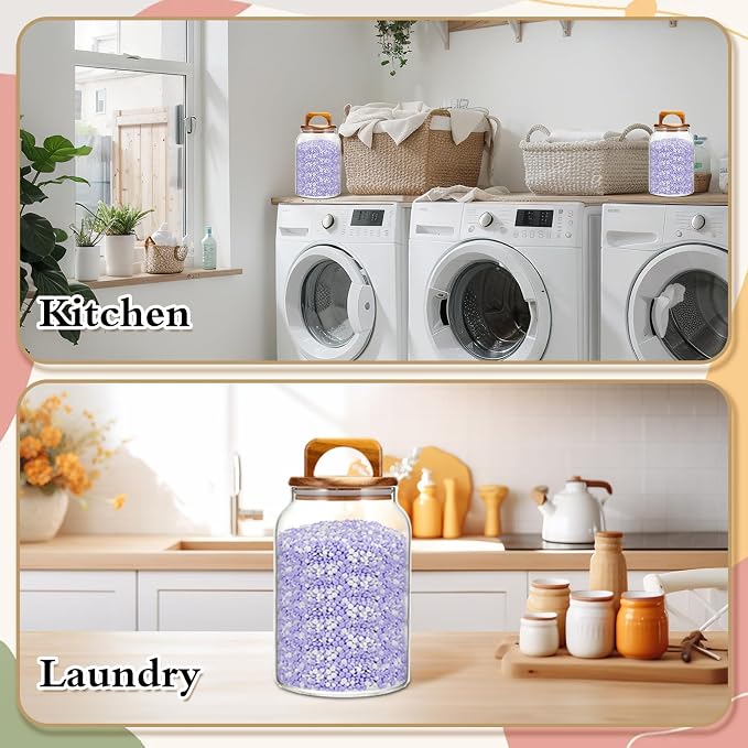 SiliFine 4 Pcs 64oz Glass Laundry Storage Containers - Image 5
