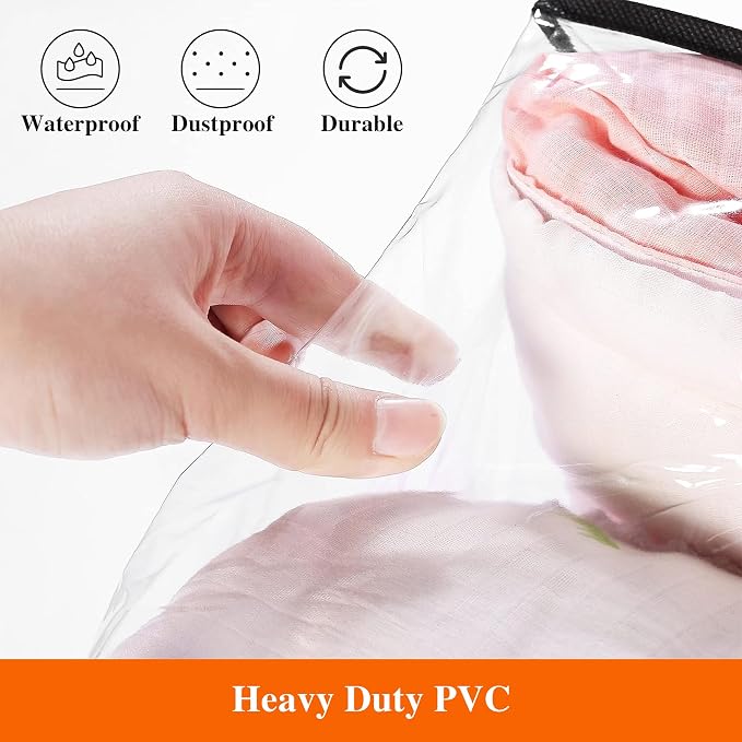 7 Pack Clear Clothes Storage Bags - Image 5