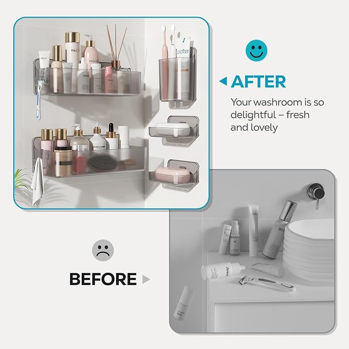 Nieifi Adhesive Shower Shelves, 5 Pieces - Image 8