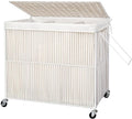 WOWLIVE Laundry Basket 3 Section, Handwoven Laundry Hamper by WOWLIVE