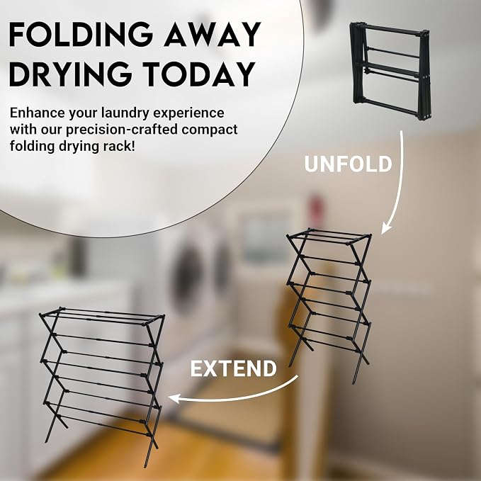 ZOES HOMEWARE Clothes Drying Rack, Collapsible Drying Rack Clothing - Image 3