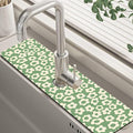 Vintage Groovy Flowers Sink Faucet Absorbing Mat Splash Guard Behind Faucet by Unknown