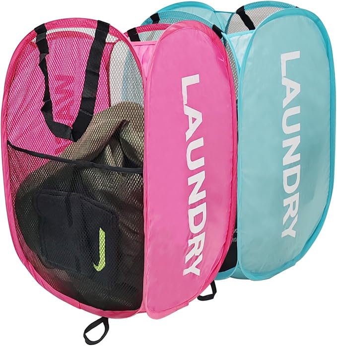 Collapsible Laundry Hamper 2 pack Mesh Pop Up Laundry Hamper - Image 7