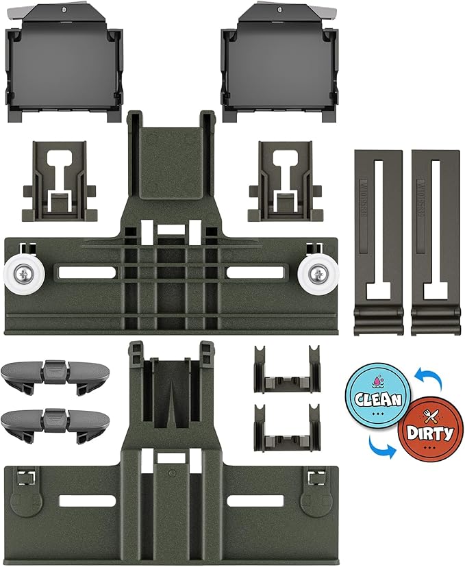 (12 Packs) Upgraded W10350375 Dishwasher Parts for Whirlpool Dishwasher Top Rack Parts WDT730PAHZ0 Upper Rack Parts With W10195372 W10195372 Dishwasher Adjuster Housing,For Kenmore Dishwasher Parts