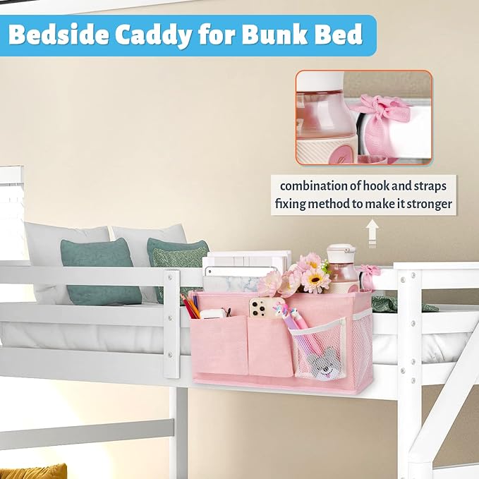 Bedside Caddy, Bedside Storage Bag Hanging Organizer - Image 3