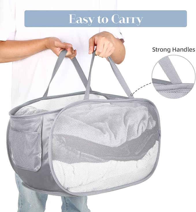 2 Pack Durable Collapsible Laundry Baskets - Image 6