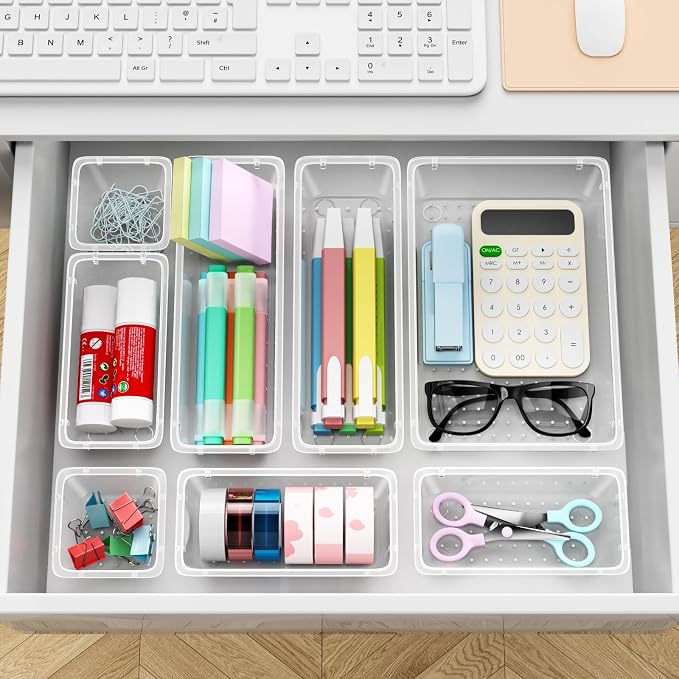 24 PCS Drawer Organizer Set, Makeup Organizers, Tool Storage Trays | 4 Sizes - Image 5