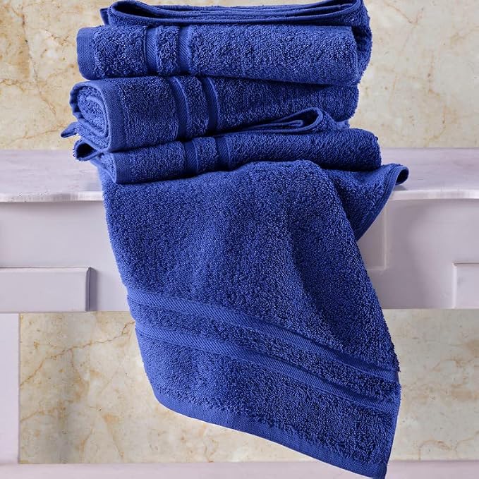 Hawmam Linen Royal Blue Hand Towels 4 Pack Turkish Cotton Premium Quality Soft - Image 2